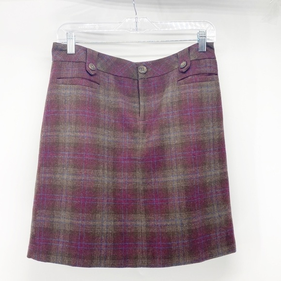 Eddie Bauer wool blend plaid retro skirt fully lined academia - Picture 1 of 9